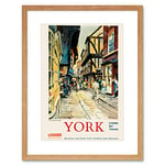 Wee Blue Coo York England Shambles Medieval Butcher Street Picture Framed Wall Art Print