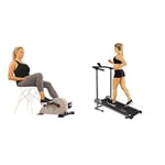 Sunny Health and Fitness Magnetic Under Desk Pedal Exerciser, Dual Function Mini Exercise Cycle Bike SF-B0891 and Foldable Treadmill, Manual Compact Mini Treadmill, SF-T1407M