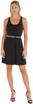 Calvin Klein Jeans Women's Racerback Elastic Summer Dress, Black (Ck Black), XL