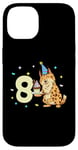 Coque pour iPhone 14 Je suis 8 avec lynx - anniversaire enfant 8 ans