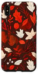 Coque pour iPhone XS Max Rouge minimaliste géométrique feuilles d'automne motif floral automne