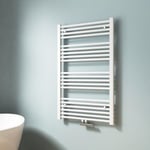 EMKE Sèche-Serviettes Blanc 1000 x 600 mm, Radiateur Sèche-Serviettes pour Salle de Bain Chauffage à Eau Chaude 520 Watts