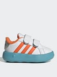 adidas Sportswear Infant Grand Court Olaf Velcro Trainers - White/orange, White/Orange, Size 8 Younger