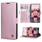 SmartLegend Coque pour Samsung Galaxy S22 Ultra 5G Cuir Etui Housse Premium PU Portefeuille [Magnétique] [Porte Cartes] [Stand Fonction] Protection Coque Rabat pour S22 Ultra - Or Rose