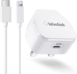 GlobaLink 20W USB C Fast Charger Plug with 2M Cable [MFi Certified] PD iPhone Fast Charger Plug and Cable Type C Plug USB C Fast Charger for iPhone 14 13 12 11 Pro Max X XR XS iPad AirPods Pro