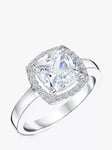 Jools by Jenny Brown Cushion Cut Cubic Zirconia Halo Ring, Silver