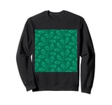 Climbing Vine Leaves In Dusty Green On Aquamarine Sweatshirt