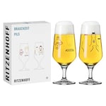 RITZENHOFF 3471007 Lot de 2 verres à bière 300 ml – Série Brauchzeit – Bouteille de bière et décapsuleur – Multicolore – Fabriqué en Allemagne