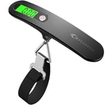 Luggage Scale MYCARBON Portable Digital Scale Electronic Suitcase Scale Hanging Scales Luggage Weighing Scale 110 Pound / 50 Killogram Capacity With Backlit With Tare Function (Black)