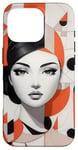 Coque pour iPhone 16 Pro Art géométrique de femme moderne - Silhouette minimaliste