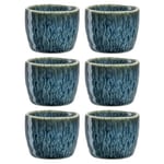 LEONARDO Matera Lot de 6 coquetiers en céramique - Diamètre : 5,2 cm - Hauteur : 4 cm - Facile à nettoyer, passe au lave-vaisselle - Bleu