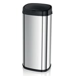 Morphy Richards 50L Square Sensor Bin in Stainless Steel with Black Lid 971001