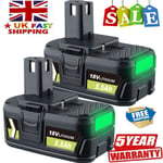 5.5Ah For Ryobi P108 ONE+ 18V Li-ion RB18L50 RB18L40 P104 High Capacity Battery