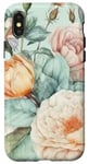 Coque pour iPhone X/XS Rose vintage orange pastel floral fleuri