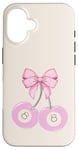 Coque pour iPhone 16 Coquette 8 boules rose cerise