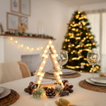 Iluzzia - Sapin de Noël led Bois à Piles Gaspar Naturel