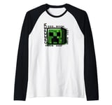 Minecraft Creeper SSS Boom Big Face Raglan Baseball Tee