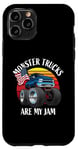 iPhone 11 Pro Monster Trucks Are My Jam Funny 4x4 Monster Truck Cartoon Case