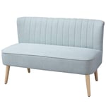 2-Sits Tygsoffa, Stoppad Soffa, Sittgrupp, Loungesoffa, Trä, Skum, Ljusgrön, 117 X 56,5 X 77 Cm