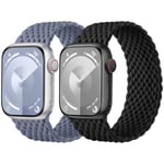 Charlam 2Pack Bracelet Tressé Compatible avec Bracelet Apple Watch 38mm 40mm 41mm Femme Homme, élastique Stretch Nylon Sport Band pour iwatch Series 9 8 7 6 5 4 3 SE Ultra