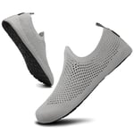 SAGUARO Chaussures d'eau Unisexe Séchage Rapide Mesh Respirant Chaussures Sport Aquatique Intérieur Extérieur, Gris 42/43