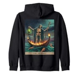 Gothic Halloween Grim Reaper Horror The Hermit Tarot Card Zip Hoodie