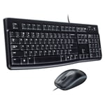 Logitech MK120 Combo Clavier et Souris Filaires pour Windows, Souris Optique Filaire, Connexion USB Plug And Play, Confortable, Taille Standard, PC/Portable, Clavier Croate/Slovène - Noir