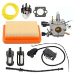 Kit carburateur et bobine d'allumage pour débroussailleuse pour appareils Stihl FS120 FS200 FS250 FS250R 41341200603/41344001301/41341410300