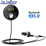 Auton Bluetooth 5.0 Handsfree Kit 3,5mm Jack AUX Audio MP3-soitin Langaton Auto Music vastaanotin Autolaturi FM-lähetin