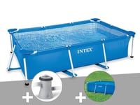 Kit piscine tubulaire rectangulaire Intex 3,00 x 2,00 x 0,75 m + Filtration à cartouche + Bâche à bulles