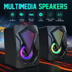 LED Gaming PC Speakers Surround Sound System Super Bass For PC Computer Desktop