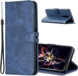 Flip Case For Lg Stylo 6 Simple Solid Kickstand Card Slots Wallet Faux Leather Holsters Cover Phone Case Compatible With Lg Stylo 6. Hx Retro Blue