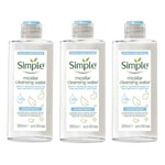 3xSimple Water Boost Micellar Cleansing Water with Minerals&Plants Extract 200ml