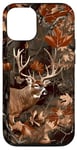 Coque pour iPhone 12/12 Pro Motif camouflage marron vintage cerf camouflage chasse classique