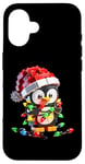 iPhone 16 Penguin Building Blocks Christmas Lights Penguin Lovers Boys Case