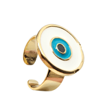 Evil Eye Ring Nasar Jewellery High Quality Enamel Ladies Adjustable Ring Boxed