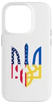 Coque pour iPhone 14 Pro I stand with Ukraine Flag Emblem I stand for Ukraine USA Flag