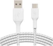 Belkin Boost Charge USB-A to USB-C Cable Braided - flätad - Svart 15 cm