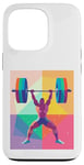 Coque pour iPhone 13 Pro Musculaire Guy Overhead Pressing a Massive Barbell