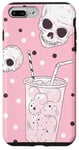 Coque pour iPhone 7 Plus/8 Plus Squelette à thé classique à pois Kawaii Grim Reaper Rose