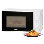 Bomann Four à micro-ondes avec un espace de cuisson de 20 litres et un éclairage intérieur | avec 6 niveaux de puissance | Micro-ondes avec plateau tournant de Ø24,5 cm | 700W | MW 6014 CB blanc