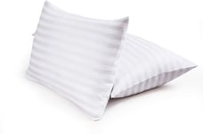 4 Pack Luxury White Pillow Satin Stripe Cases Envelope Close 50x75cm Queen Size