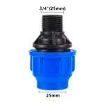 Connecteur droit pour système d'irrigation,raccord de Conversion de Tube en PVC PE,filetage mâle à 20/25/32/40/50mm,1/2 "",3/4"",1 "",1.2"",1.5"" #B