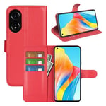 Oppo A78 4G      Pu Wallet Case    [Red]