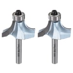 2pcs Roundover Router Bit 1/4 Shank 7/16" Radius Tungsten Steel Tip Light Blue