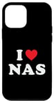 Coque pour iPhone 12 mini Cadeau de nom Nas, I Love Nas, cœur Nas
