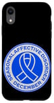 iPhone XR Seasonal Affective Disorder Awareness December Blue Ribbon Case