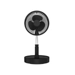 7200mAh Portable Mini Table Floor Fan USB Rechargeable Fan Retractable Foldable Fan Air Cooler Home Office Desk Outdoor Cooling Fan Max 10x100cm-Black