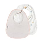 Tommee Tippee Milk Feeding Bibs, Comfeefit, Super Soft and Extra Absorbent, Adjustable and Reversible, OEXO-TEX Approved Material, Pack of 2, Happy Kind