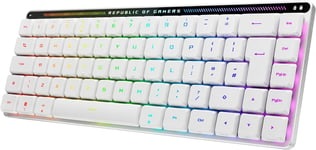 Rog Falchion Rx Clavier De Jeu Sans Fil Compact 65%, Commutateurs Optiques Pré-Lubrifiés Rog Rx Rouge, Mousse Amortissante En Silicone, Écran Tactile Interactif, Rgb-Blanc, Disposition